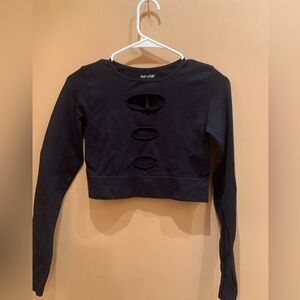 Garage Long Sleeve Cut Outs Crop Top Size Medium